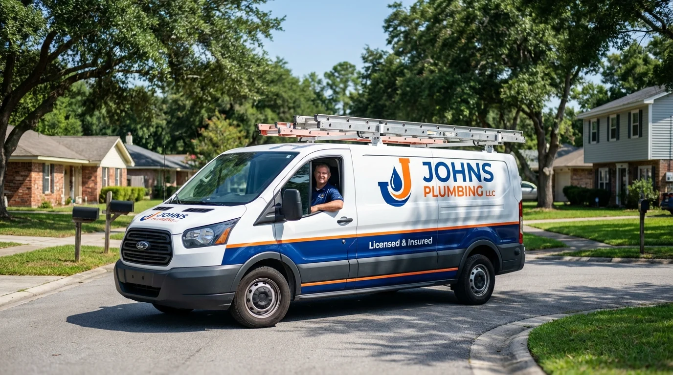 Johns Plumbing LLC service van in Rosendale, WI