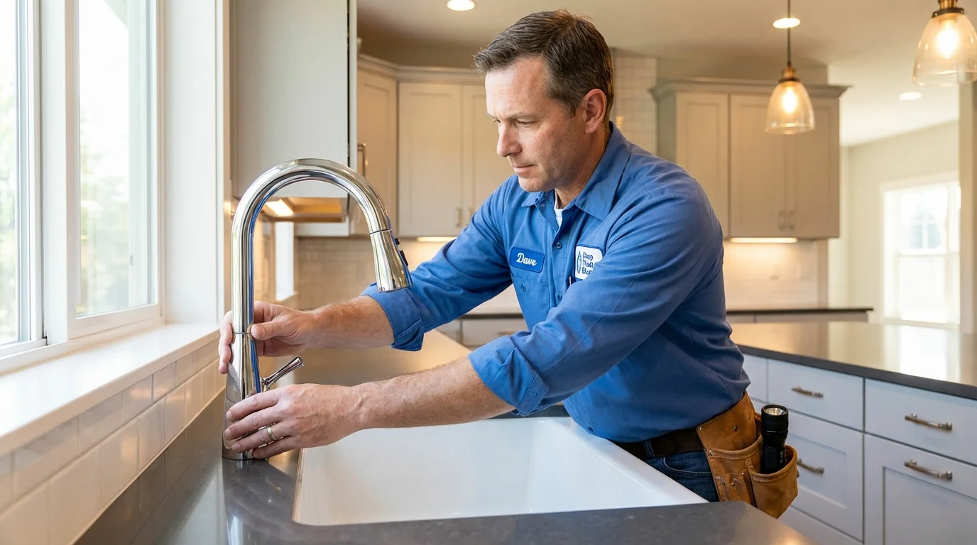 Kitchen faucet installation by Johns Plumbing LLC in Rosendale