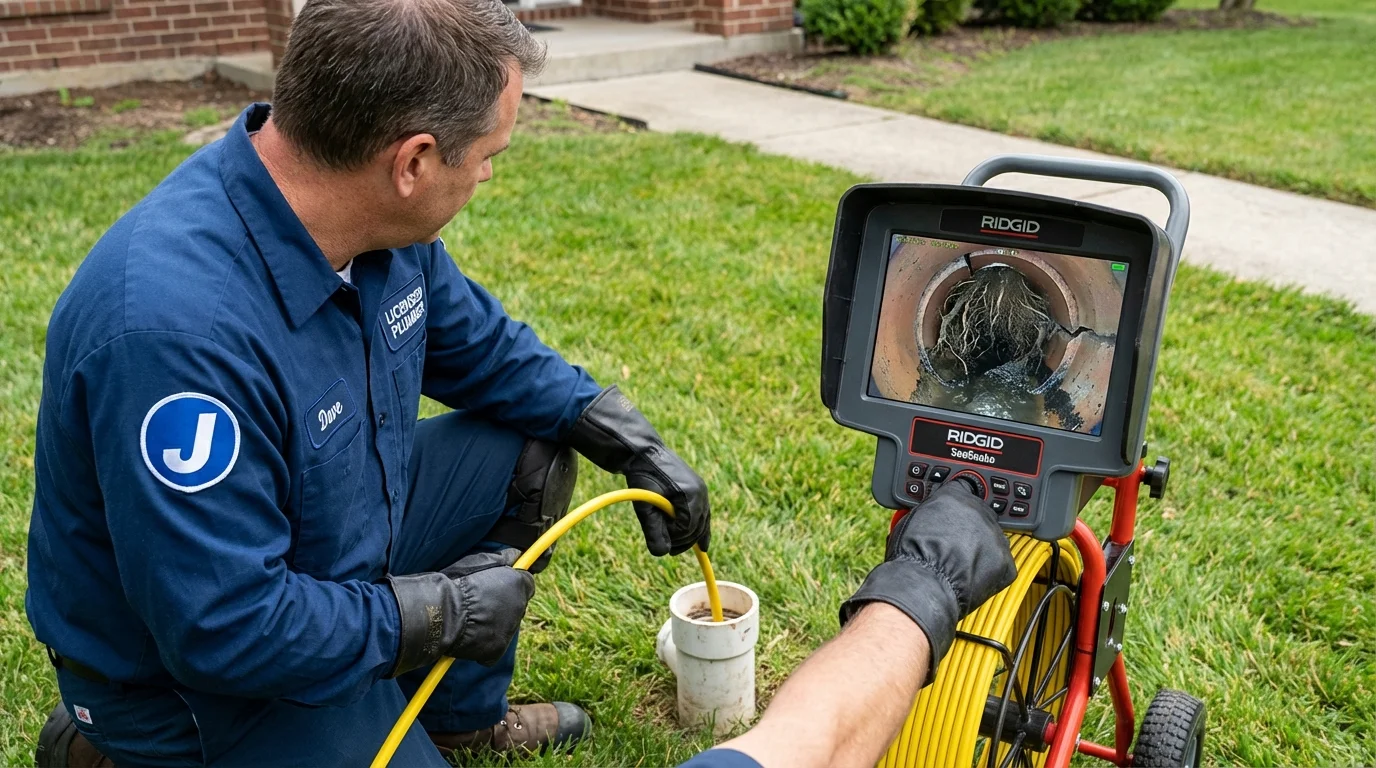 Sewer camera inspection being performed by Johns Plumbing LLC in Rosendale